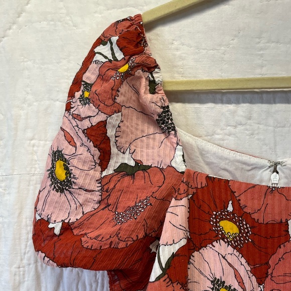 LOFT Floral Poppy Tiered Mini Dress - Picture 3 of 8